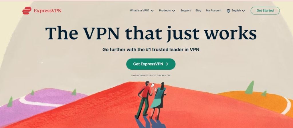 Top page of ExpressVPN