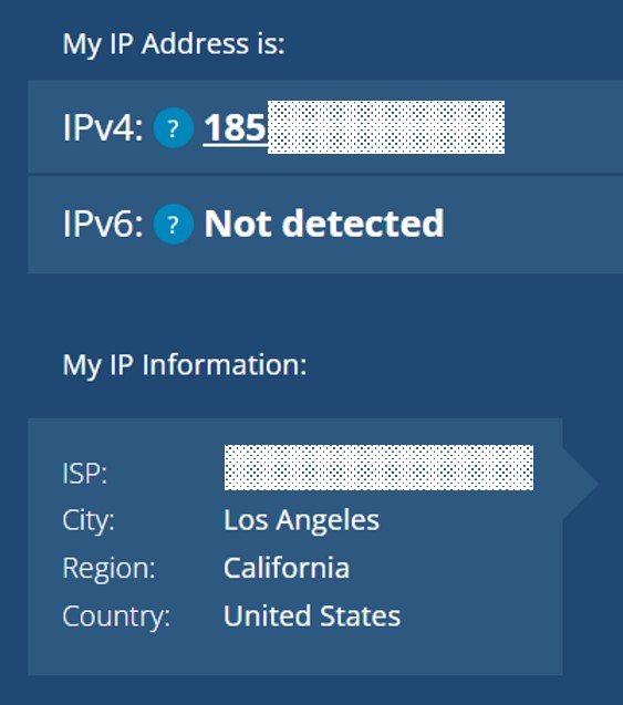 IP address in the US