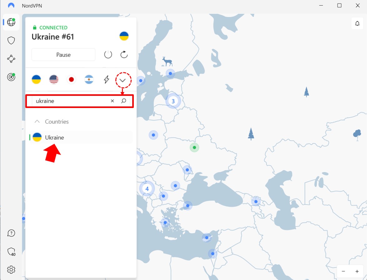 NordVPN access via Ukraine