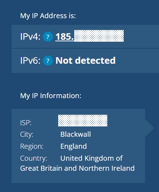 IP address in the UK