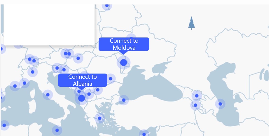 connect to albania or moldova