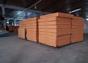Packed products stacked in a factory warehouse in China
